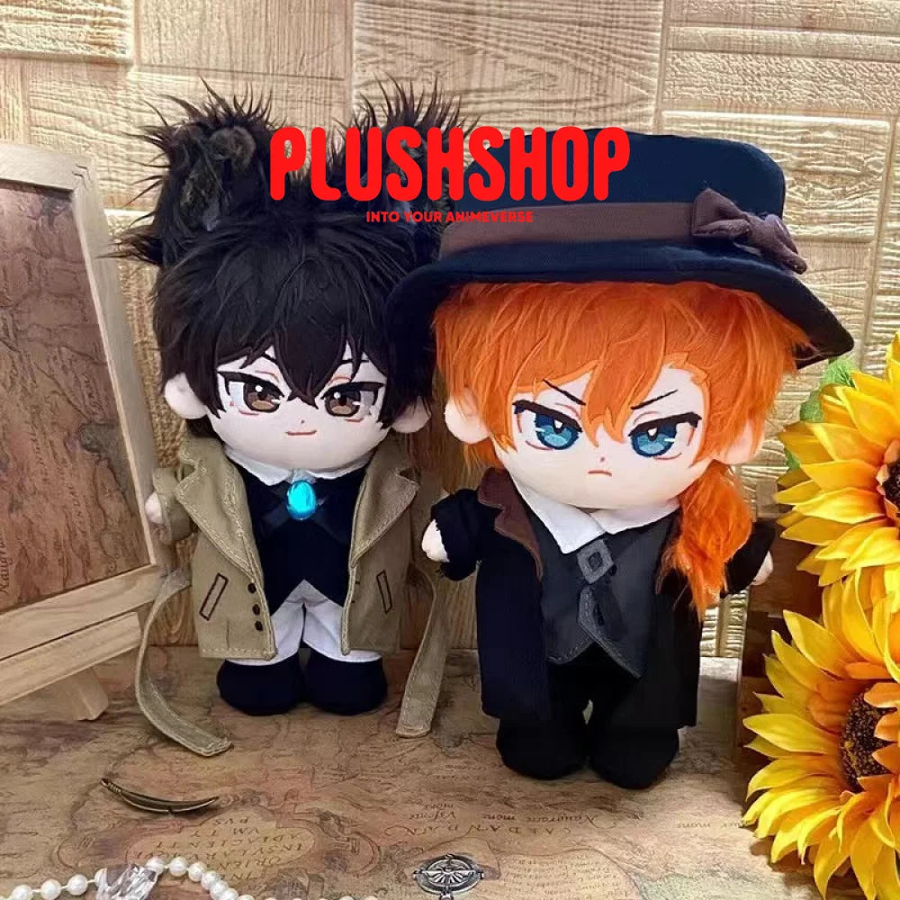 20Cm Bungo Stray Dogs Dazai Osamu &amp; Nakahara Chuuya Stuffed Plushie Outfit Changeable