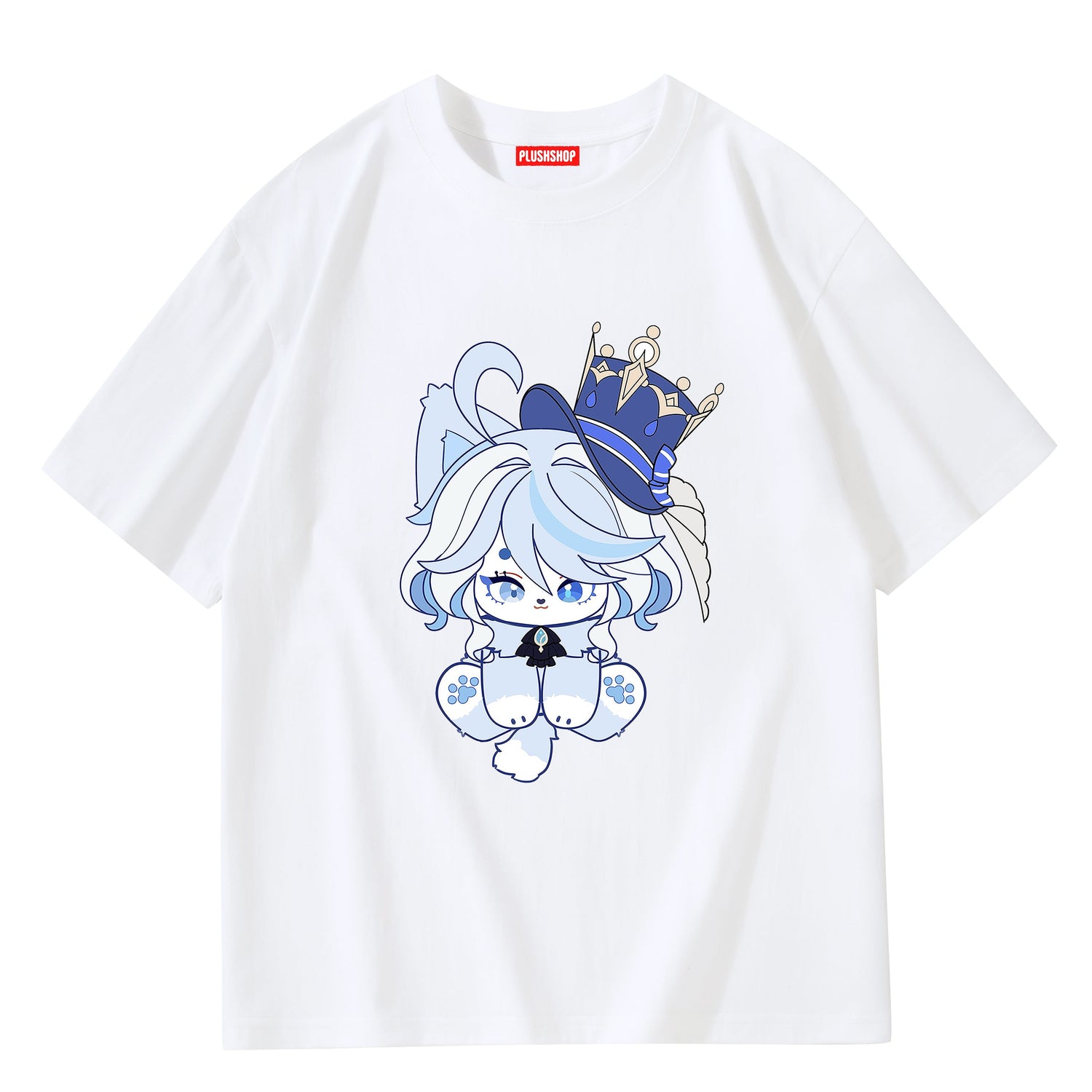 Furina Meow Creative Hoodie/T-Shirt Genshin T-Shirt / S 衣服