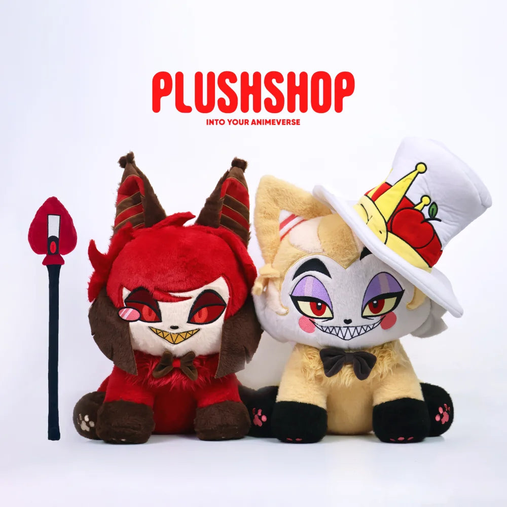 45Cm Alastor &amp; Lucifer Meow Combo Pack Hazbin Hotel 玩偶