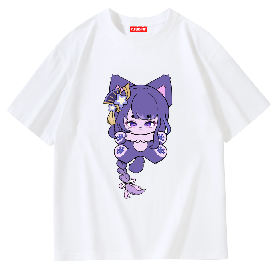 Raiden Meow Creative Hoodie/T-Shirt Genshin T-Shirt / S 衣服