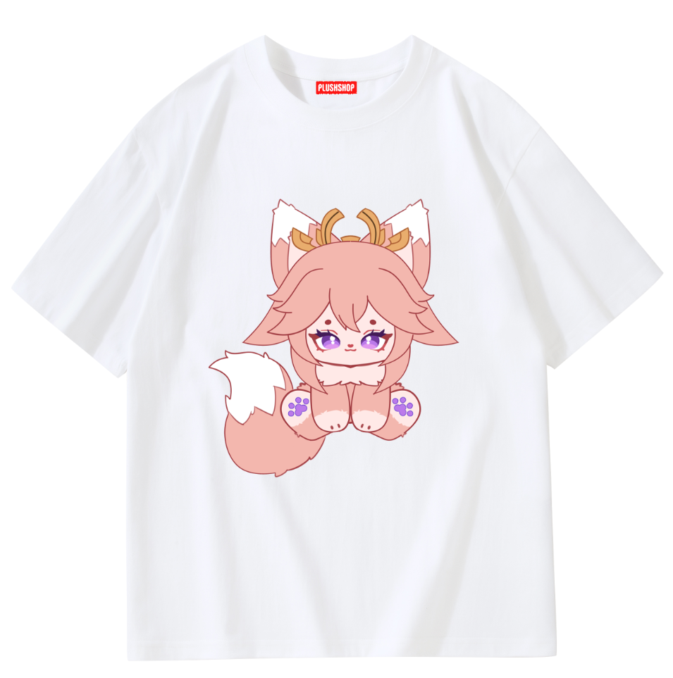 Yae Miko Meow Creative Hoodie/T-Shirt Genshin T-Shirt / S 衣服