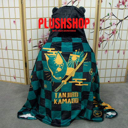 Demon Slayer Blanket With Hat Tanjirou Giyuu