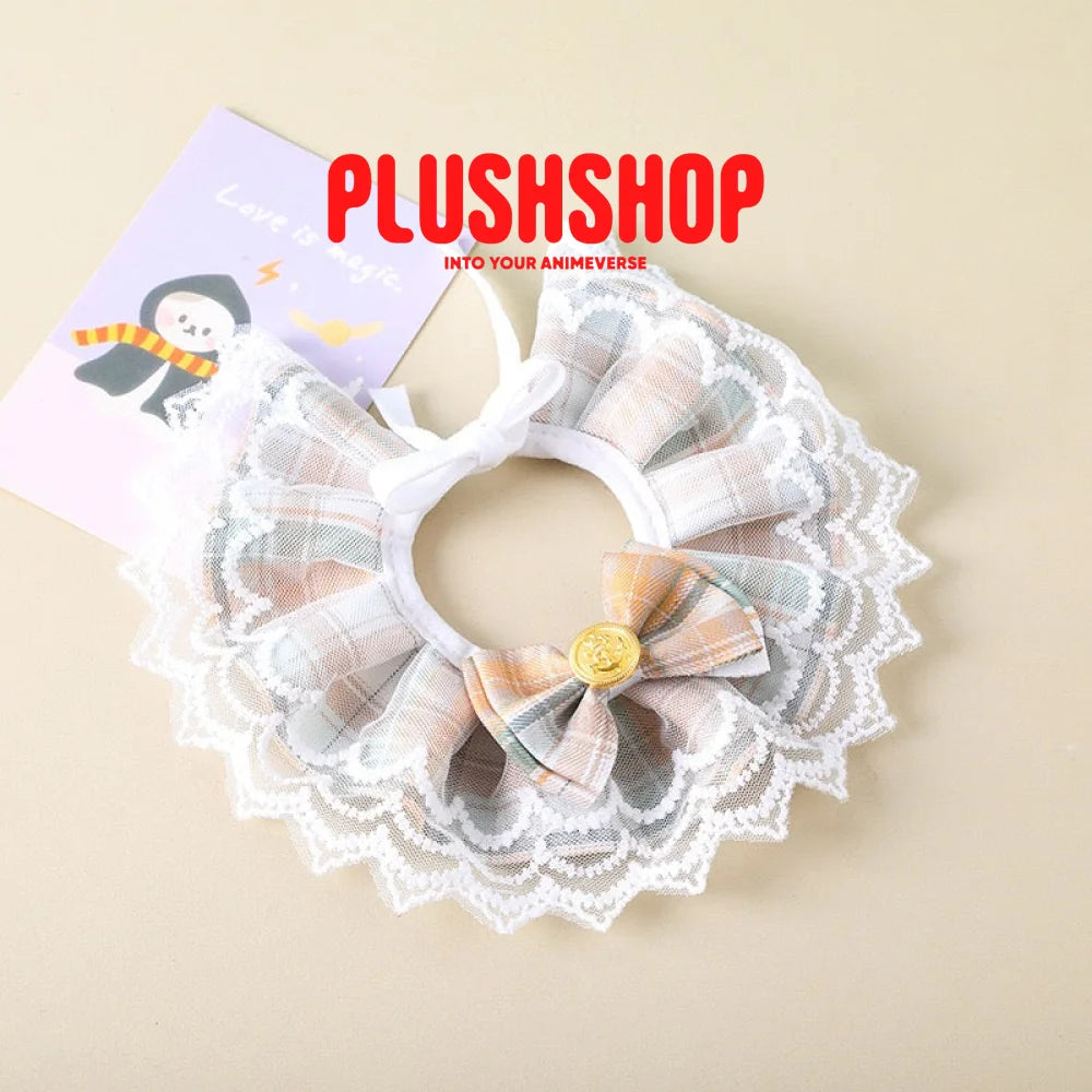 Elegant Lace Bow Scarf For Meow Plush A