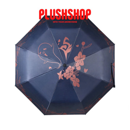 Genshin Furina Compact Folding Umbrella Neuvillette Auto Windproof Travel With 10 Ribs Hu Tao 雨伞