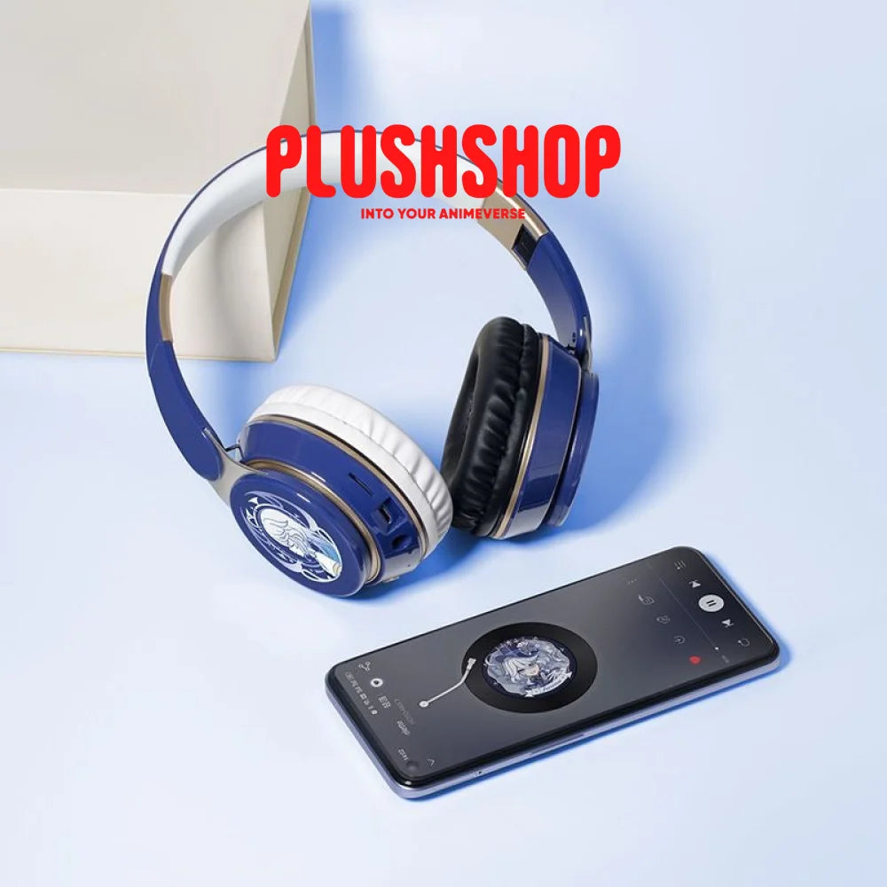 Genshin Furina Headphone Earphone Wireless With Microphone Hifi Stereo Foldable Lightweight