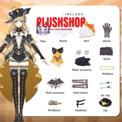 Genshin Impact Navia Cosplay Costume Full Set Outfit / Xs Cosplay 套装