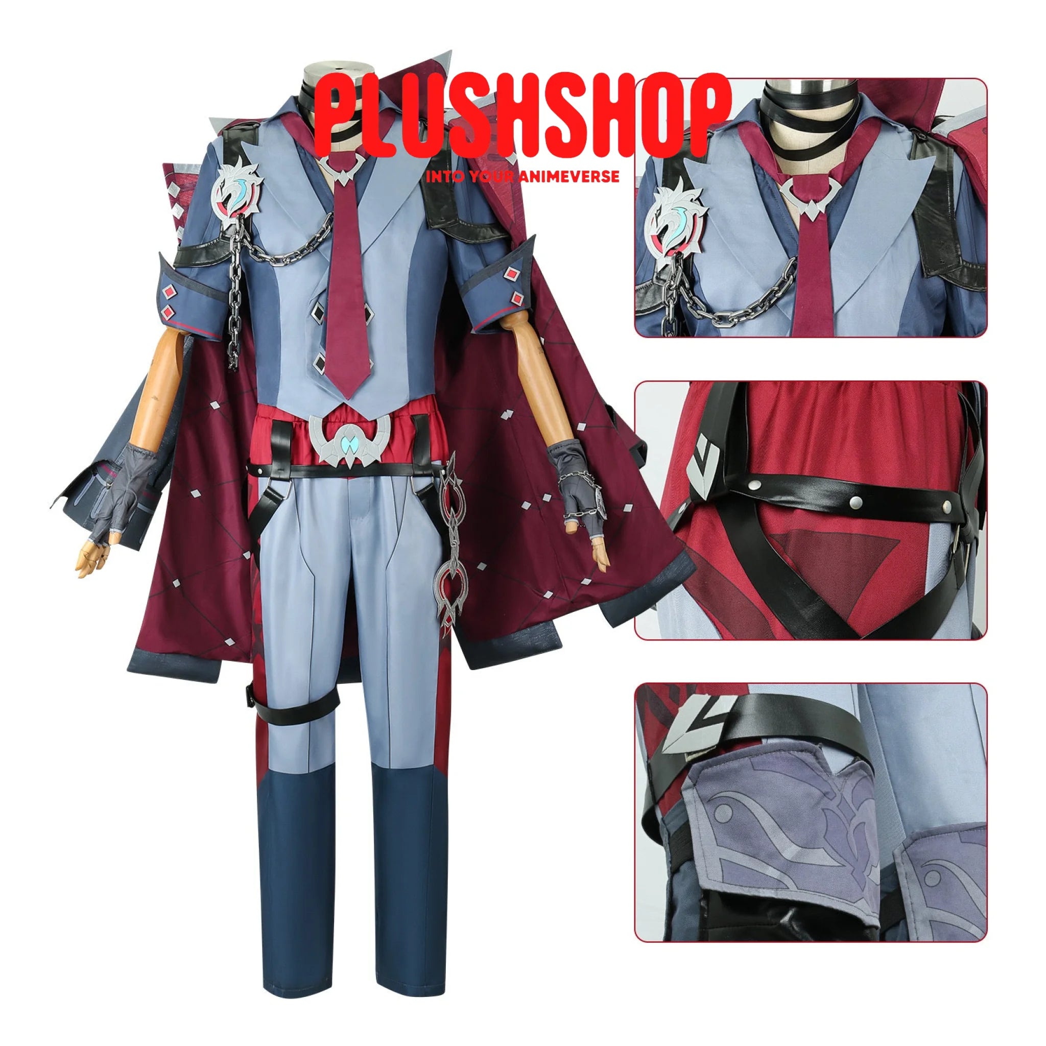 Genshin Impact Wriothesley Cosplay Outfit Clohes Wig Cosplay 套装