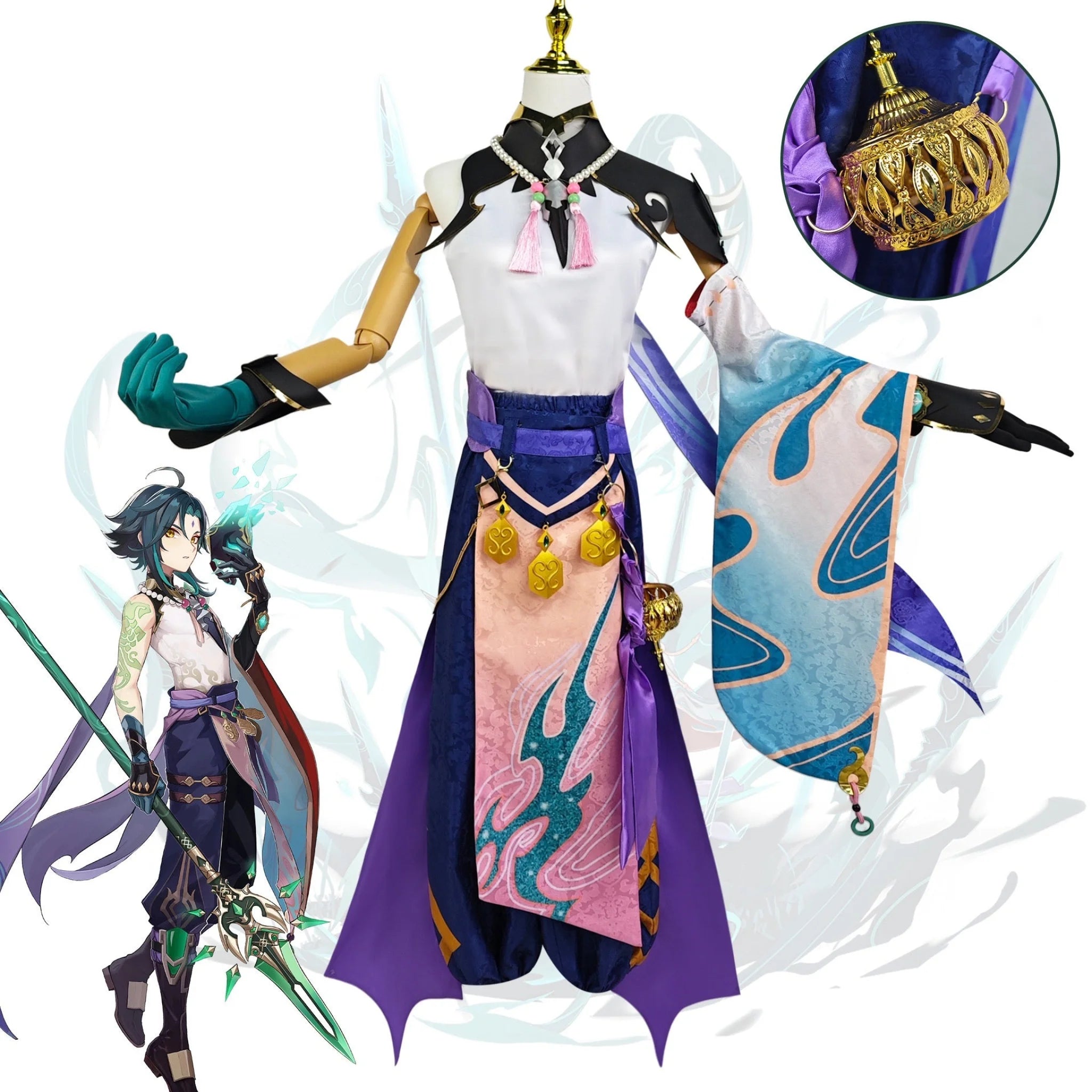 Genshin Impact Xiao Cosplay Costume Full Set Cosplay 套装