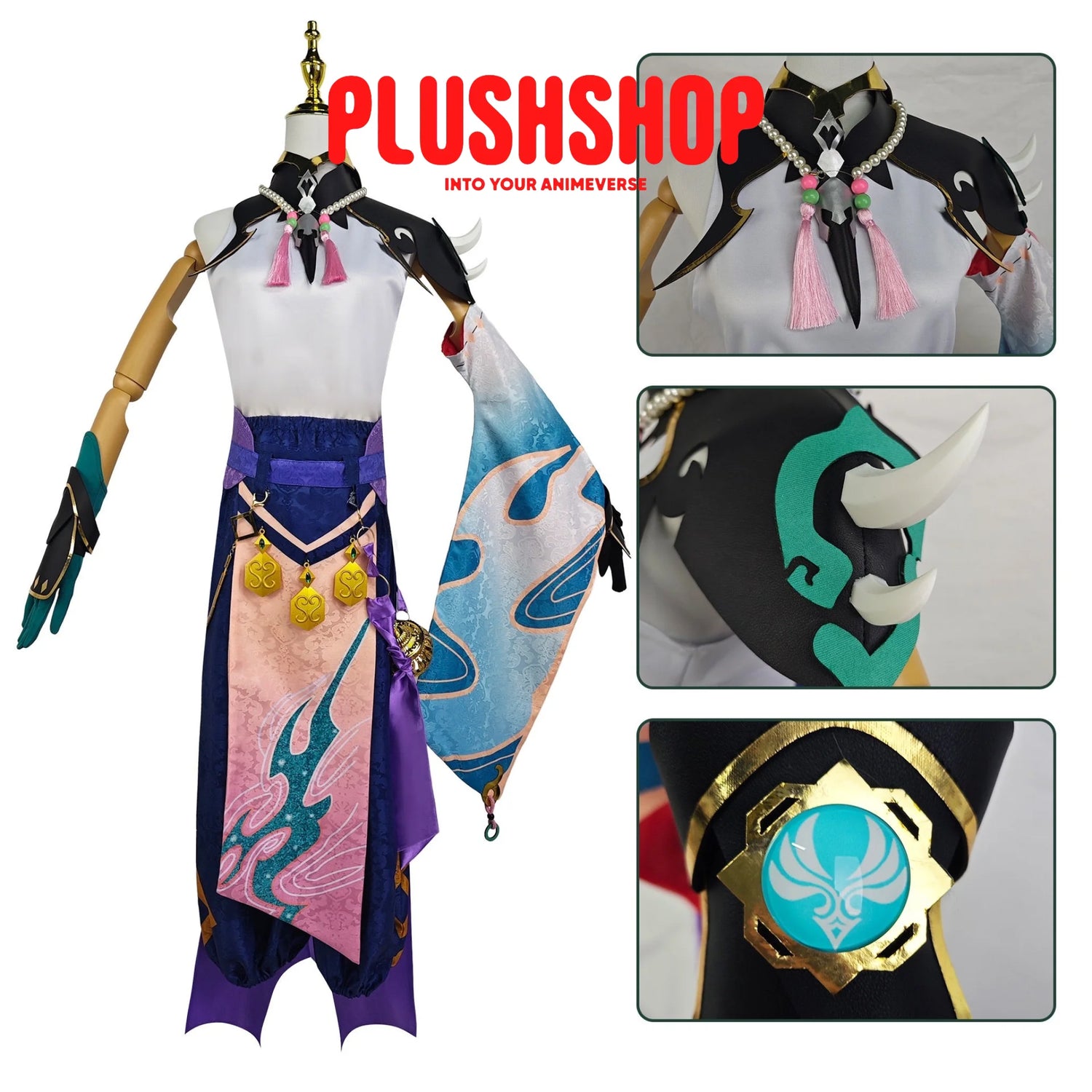 Genshin Impact Xiao Cosplay Costume Full Set Cosplay 套装