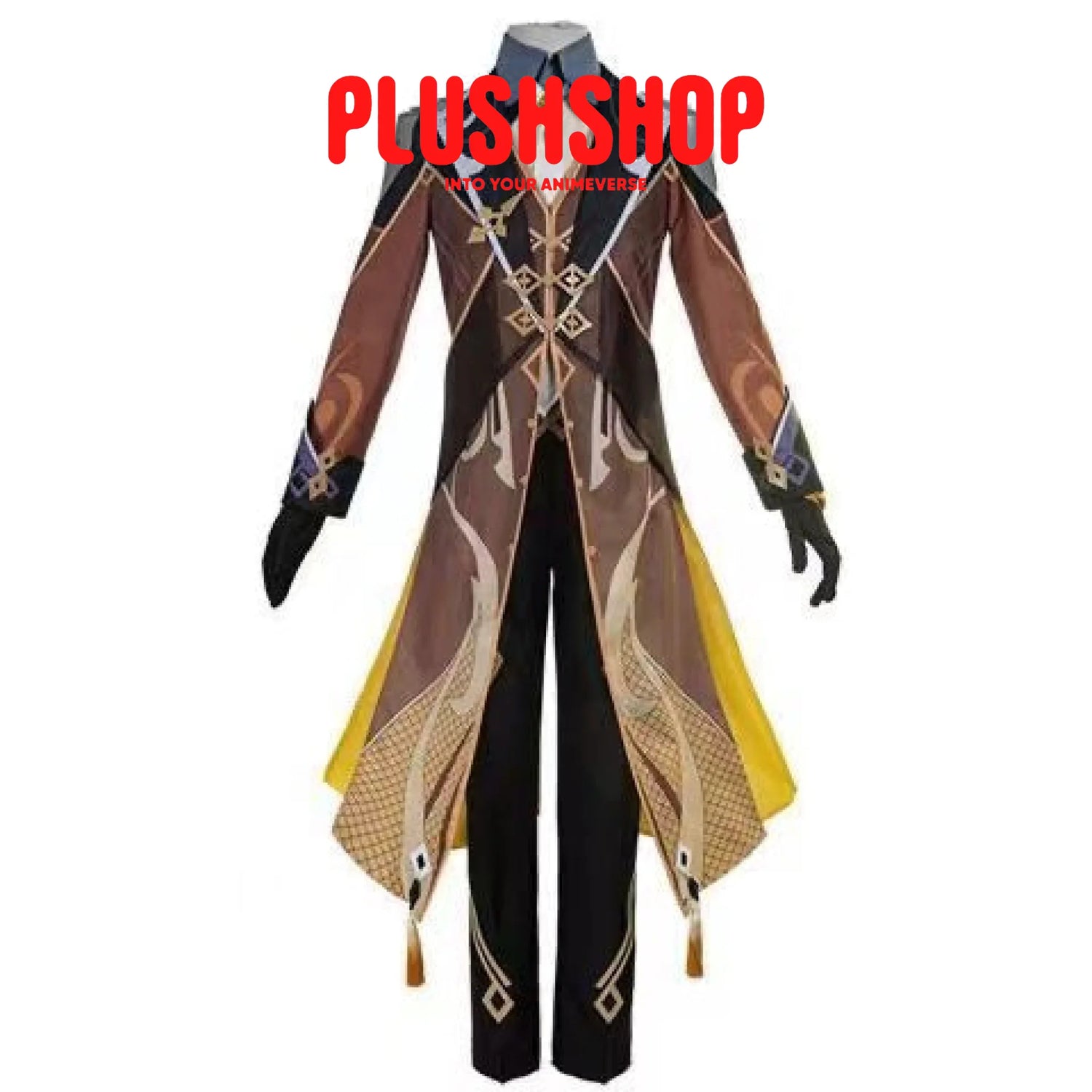 Genshin Impact Zhongli Cosplay Costume Full Set Wig