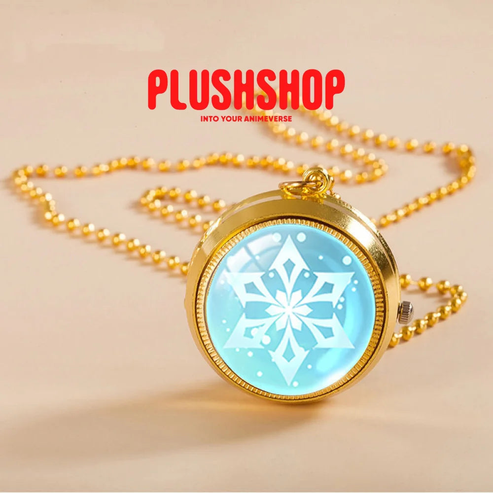 Genshin Sumeru Vision Pendant Metal Pocket Watch Necklace Cryo