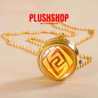 Genshin Sumeru Vision Pendant Metal Pocket Watch Necklace Geo