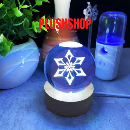 Genshin Visions Glowing Crystal Ball Lights Toy Cyro+ Wood Base 玩具/游戏