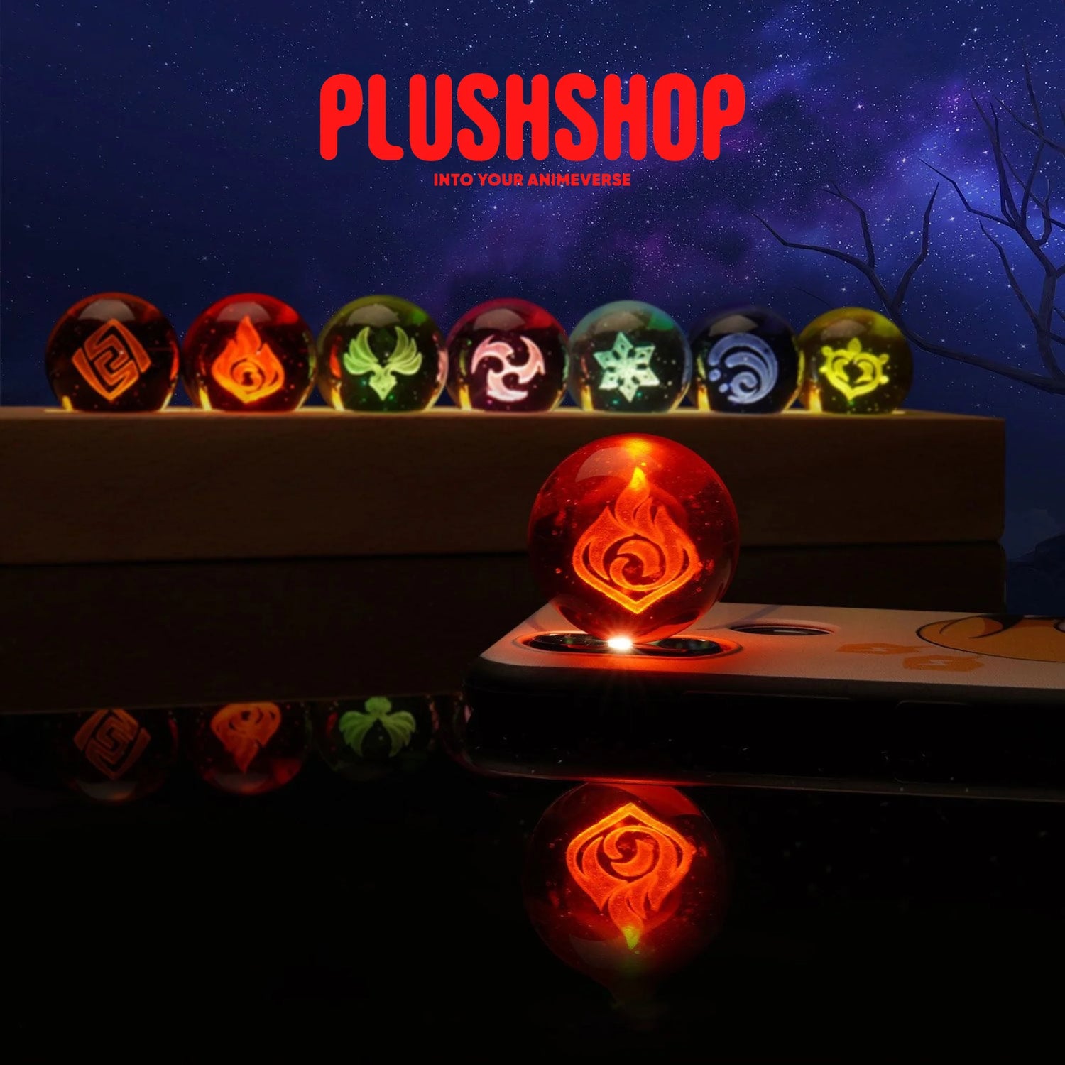 Genshin Visions Luminous Starry Crystal Ball Light Toy