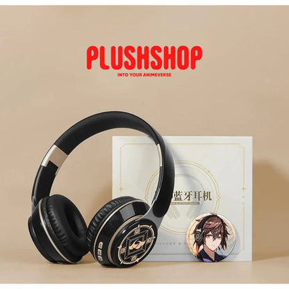 Genshin Zhongli Headphone Earphone Wireless With Microphone Hifi Stereo Foldable Lightweight Headset