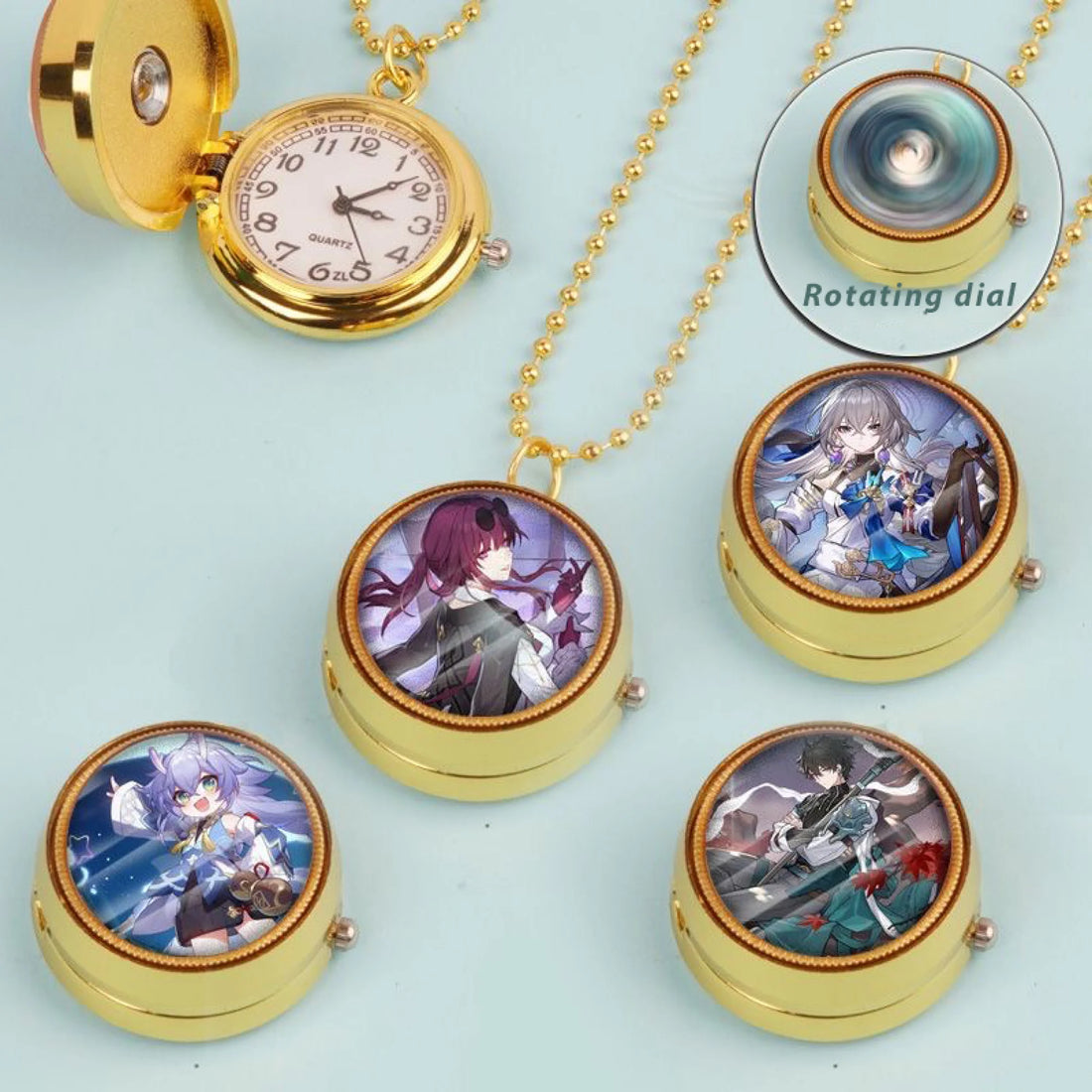 Honkai Starrail Characters Pendant Metal Pocket Watch Necklace
