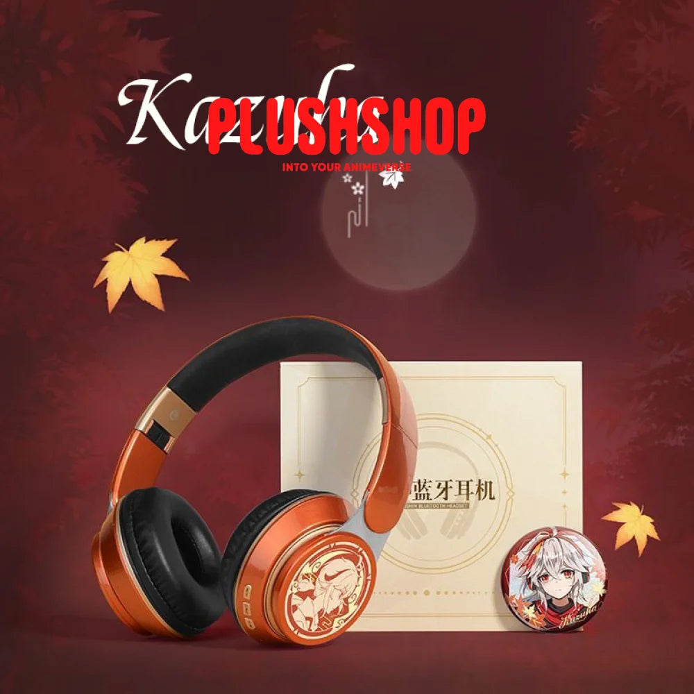 Genshin Kazuha Headphone Wireless With Microphone Hifi Stereo Foldable Lightweight Headset