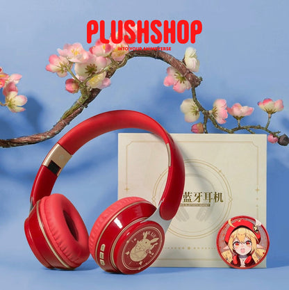 Genshin Klee Headphone Earphone Wireless With Microphone Hifi Stereo Foldable Lightweight