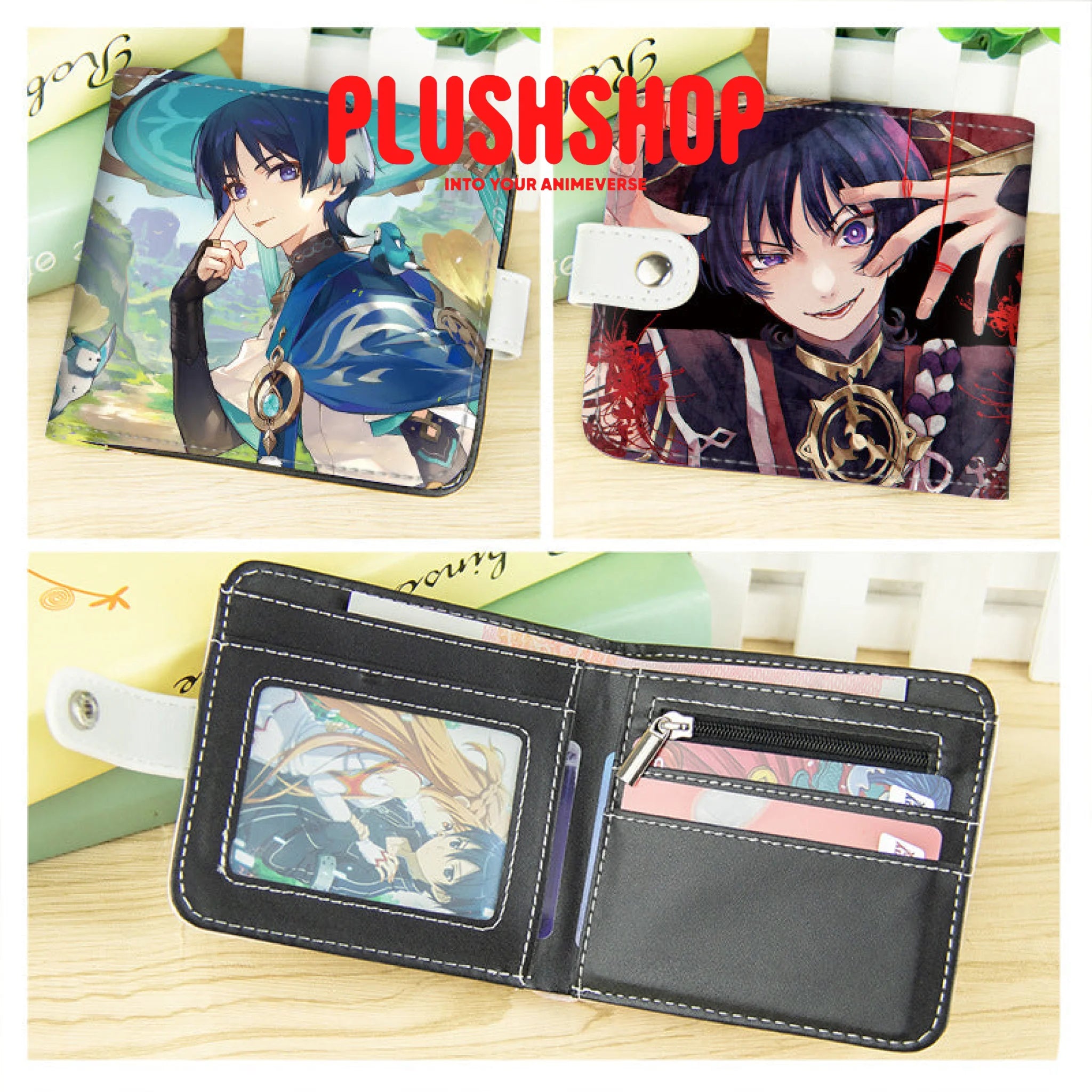 Leather Wallet Scarameow Ganyu Cute Anime Wallet – PLUSH SHOP