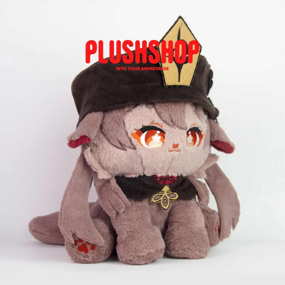 45Cm Genshin Cat Hutao Plush Hutaomeow Cute Puppet With Detachable Hat(Pre-Order)