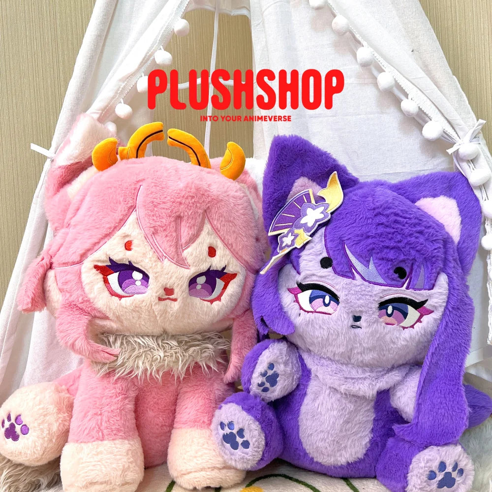 Genshin Impact Raidenmeow &amp; Mikomeow Plushie Combo Pack(Pre Order Ship Within 30 Days) 45Cm