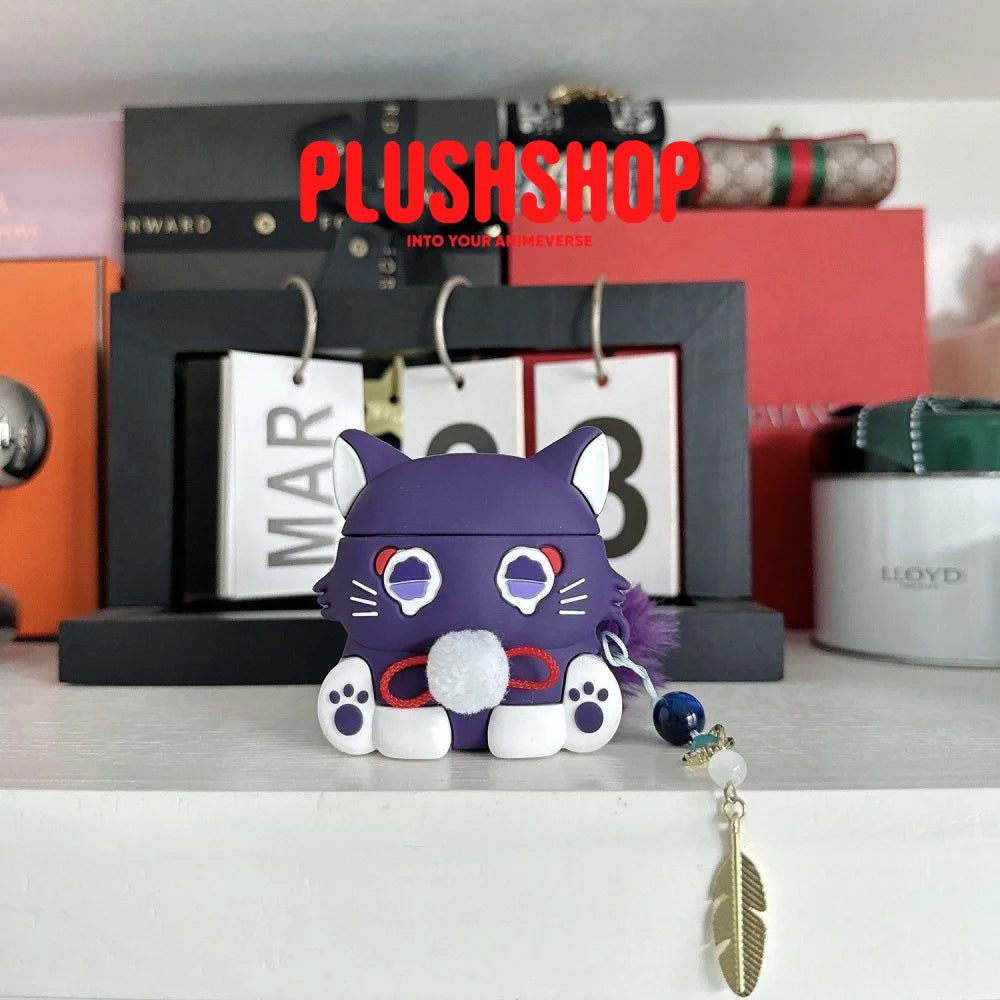 Genshin Impact Scarameow Earphone Cover For Airpods Case+Pendant / 1/2 耳机壳