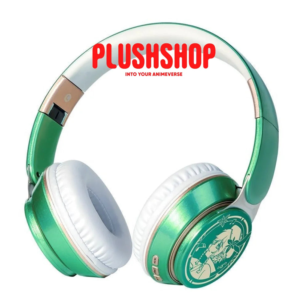 Genshin Venti Headphone Wireless With Microphone Hifi Stereo Foldable Lightweight Headset