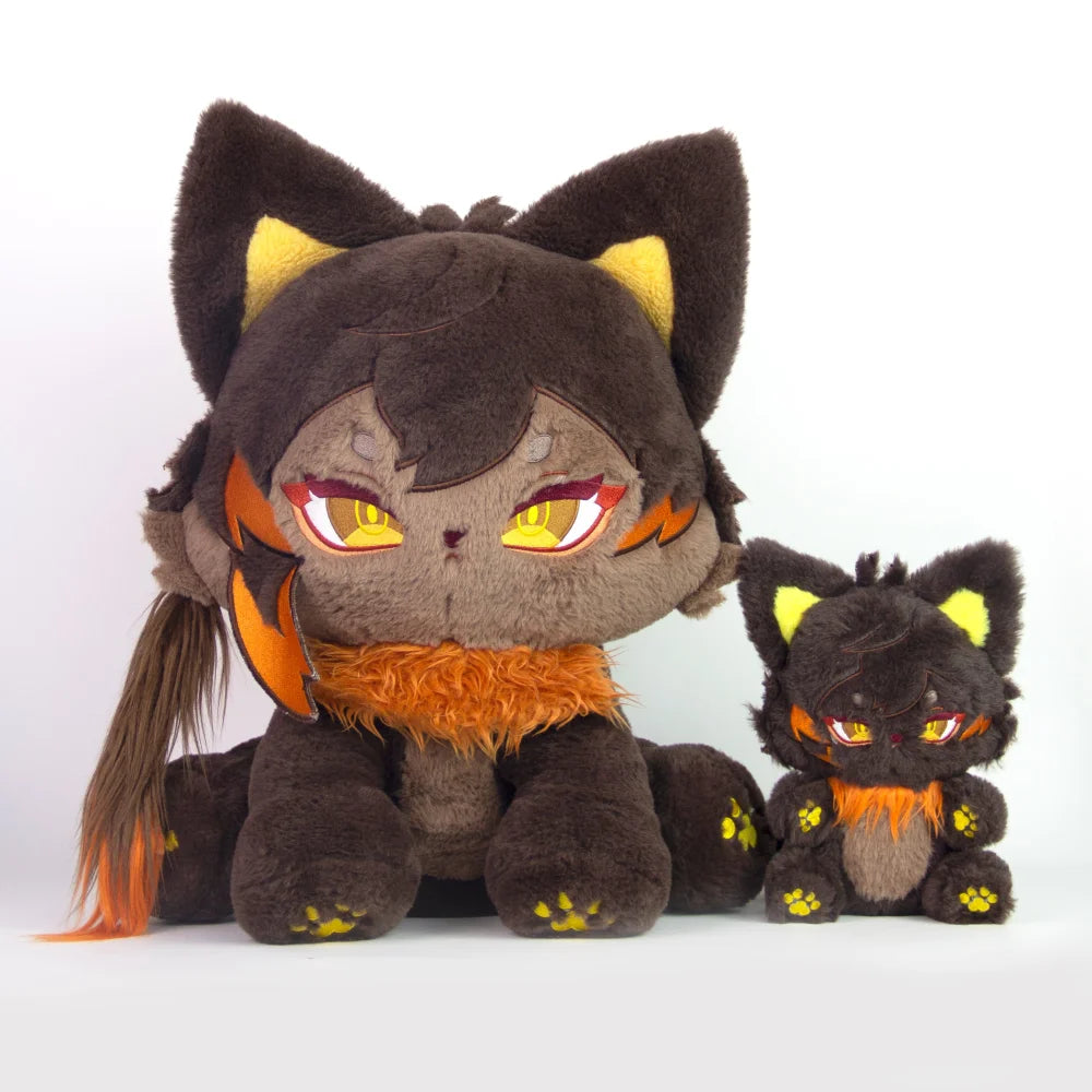 In Stock22/45Cm Genshin Cat Zhongli Plush Zhonglimeow Cute Puppet 22Cm+45Cm-A